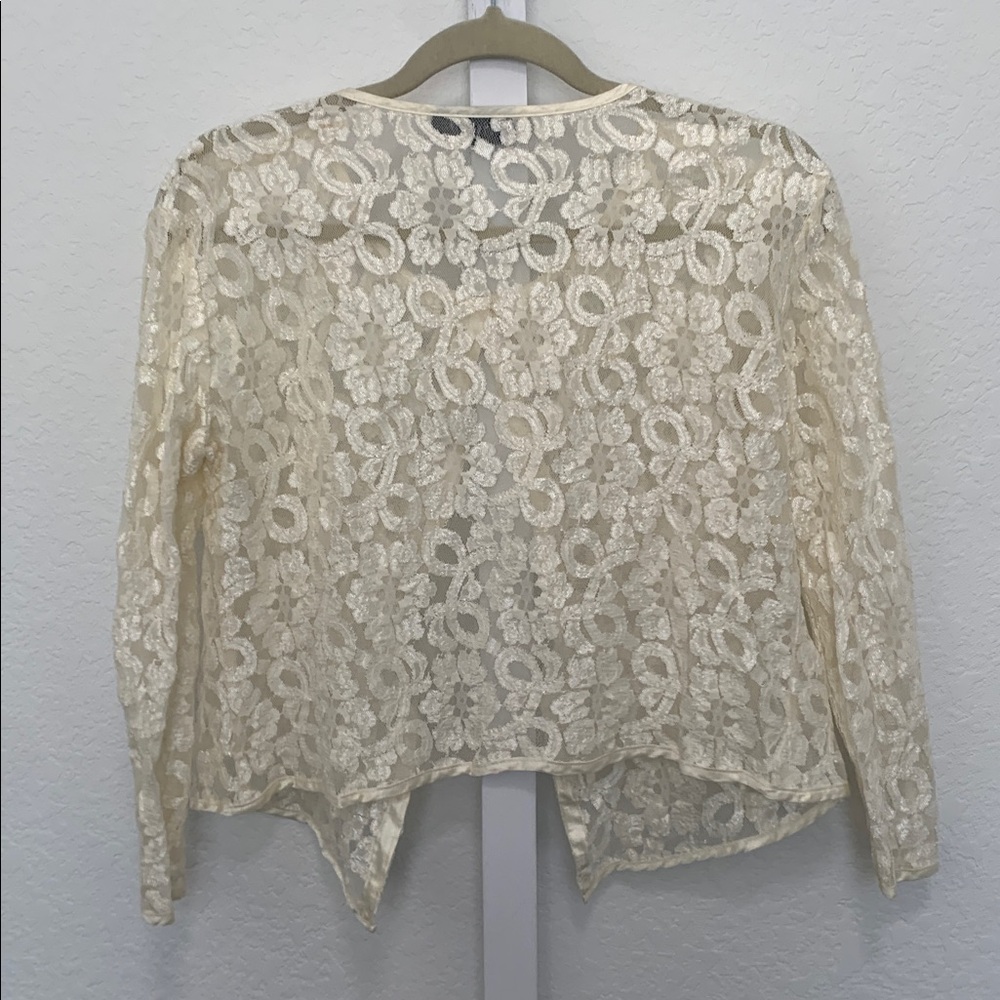 Vintage Vivoli Cream Lace Cardigan - Picture 4 of 7